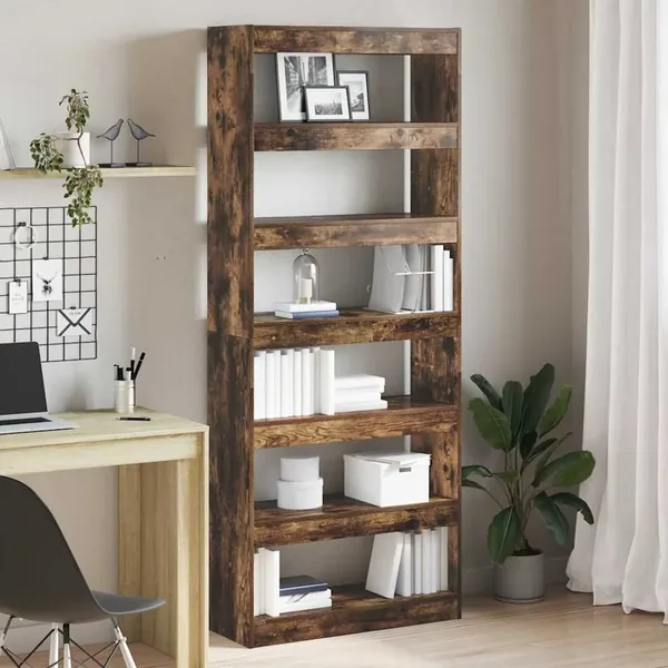 Bibliothèque Chêne fumé 80 x 30 x 198 cm Bois d'ingénierie