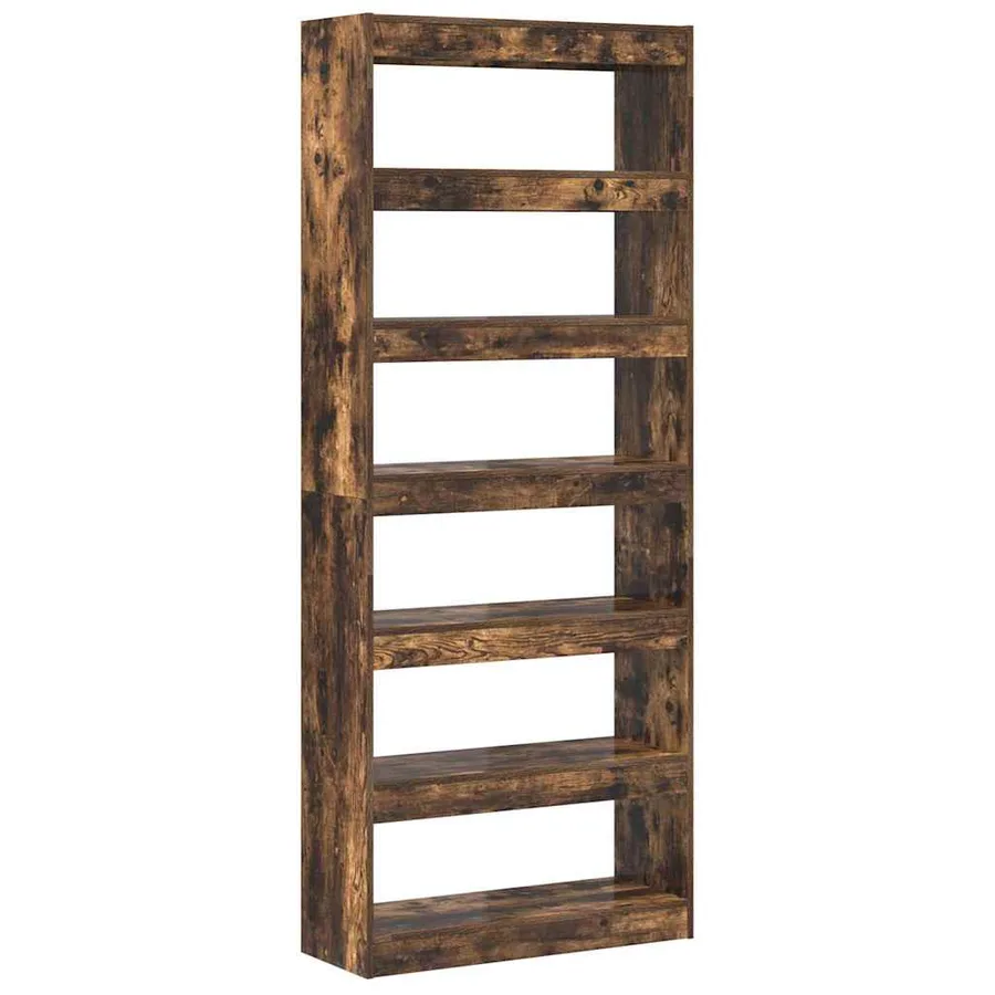 Bibliothèque Chêne fumé 80 x 30 x 198 cm Bois d'ingénierie - 2