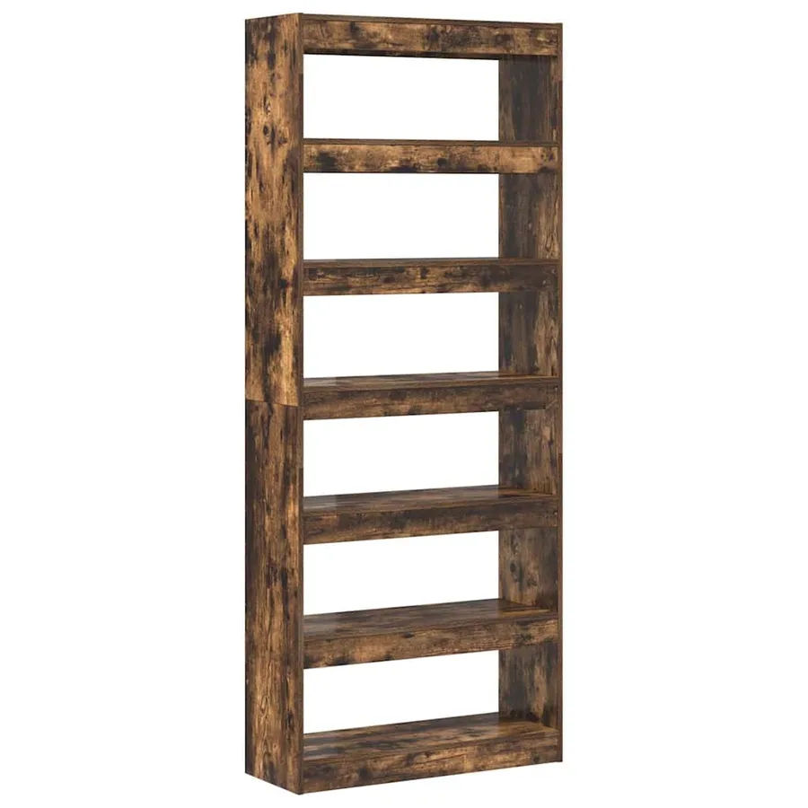 Bibliothèque Chêne fumé 80 x 30 x 198 cm Bois d'ingénierie - 7