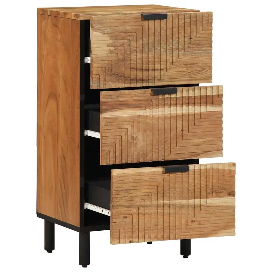 Buffet avec tiroir Marron 40 x 33 x 75 cm Bois de mangue massif - 2