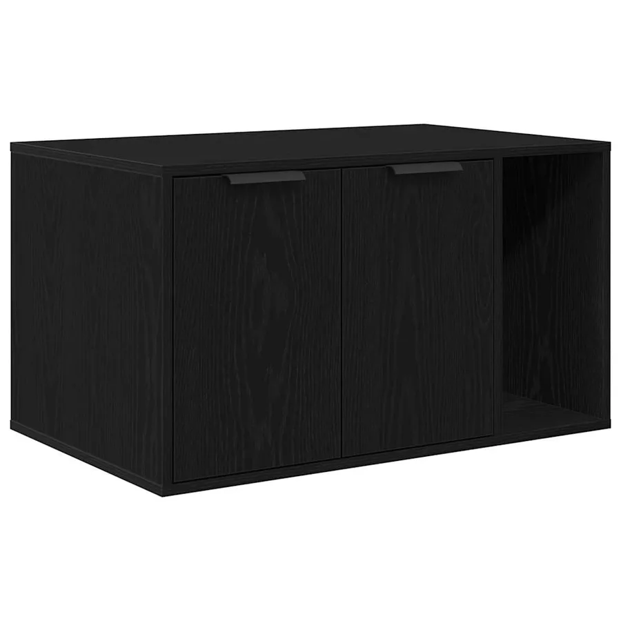 Bac à litière pour chat Chêne noir 80 x 50 x 45 cm Bois d'ingénierie - 2