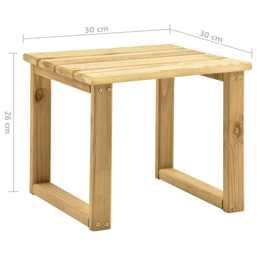 Chaise longue de jardin avec table et coussin Pin imprégné - 11