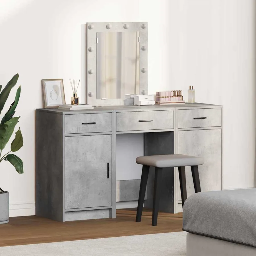 Table de Toilette Gris 50 x 41 x 135 cm Bois d'ingénierie