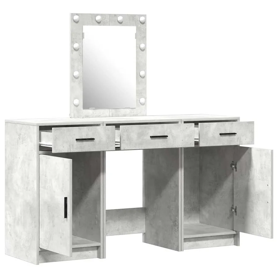 Table de Toilette Gris 50 x 41 x 135 cm Bois d'ingénierie - 5