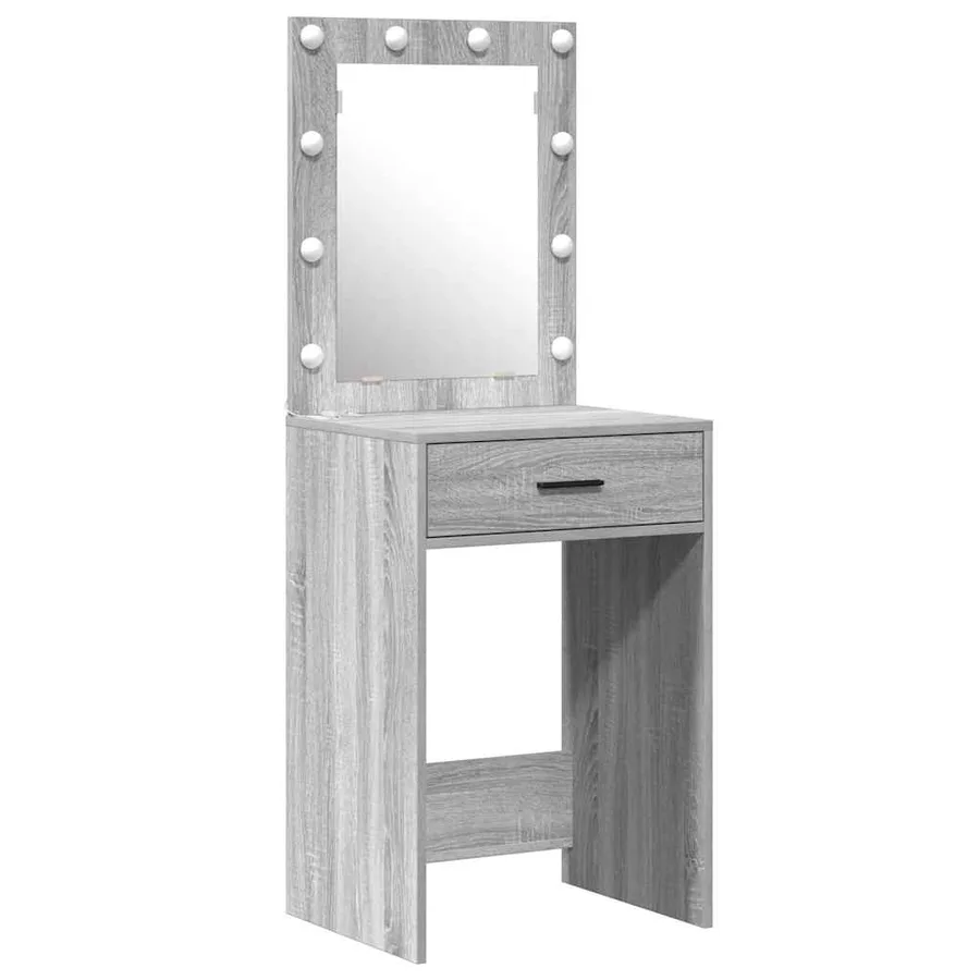 Table de Toilette 2 pcs Gris 50 x 41 x 135 cm Bois d'ingénierie - 5