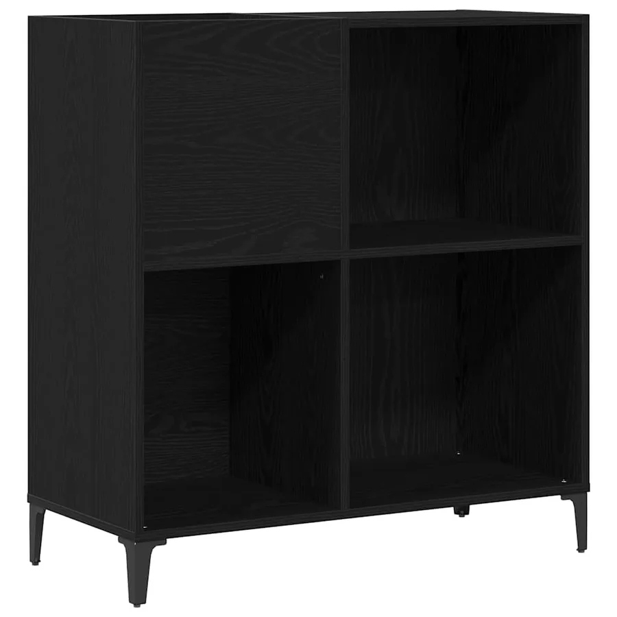 Meuble à vinyles Chêne noir 84,5 x 38 x 89 cm Bois d'ingénierie - 2