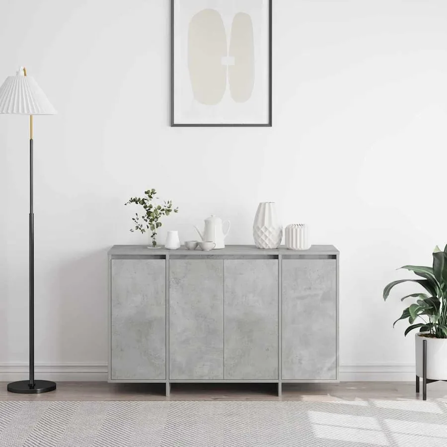 Buffet Gris béton 120 x 41 x 75 cm Bois d'ingénierie - 4