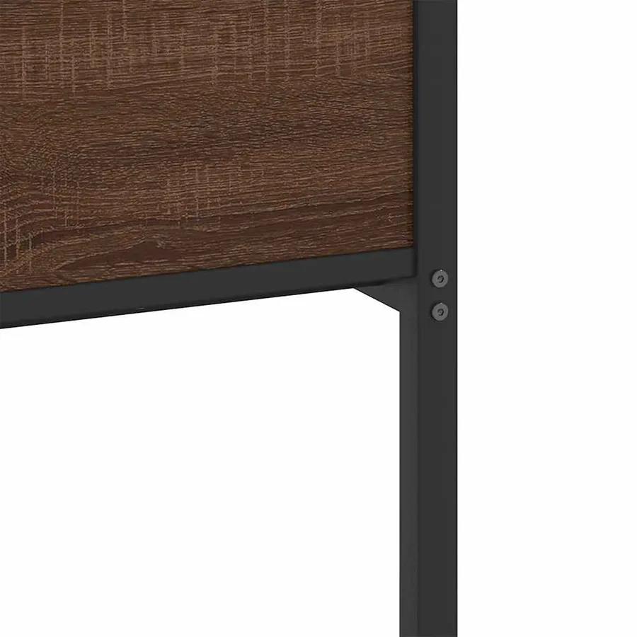 Cadre de lit sans matelas chêne marron 75x190cm bois ingénierie - 10