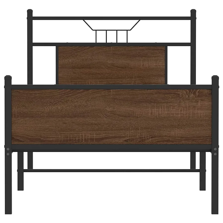 Cadre de lit sans matelas chêne marron 75x190cm bois ingénierie - 6