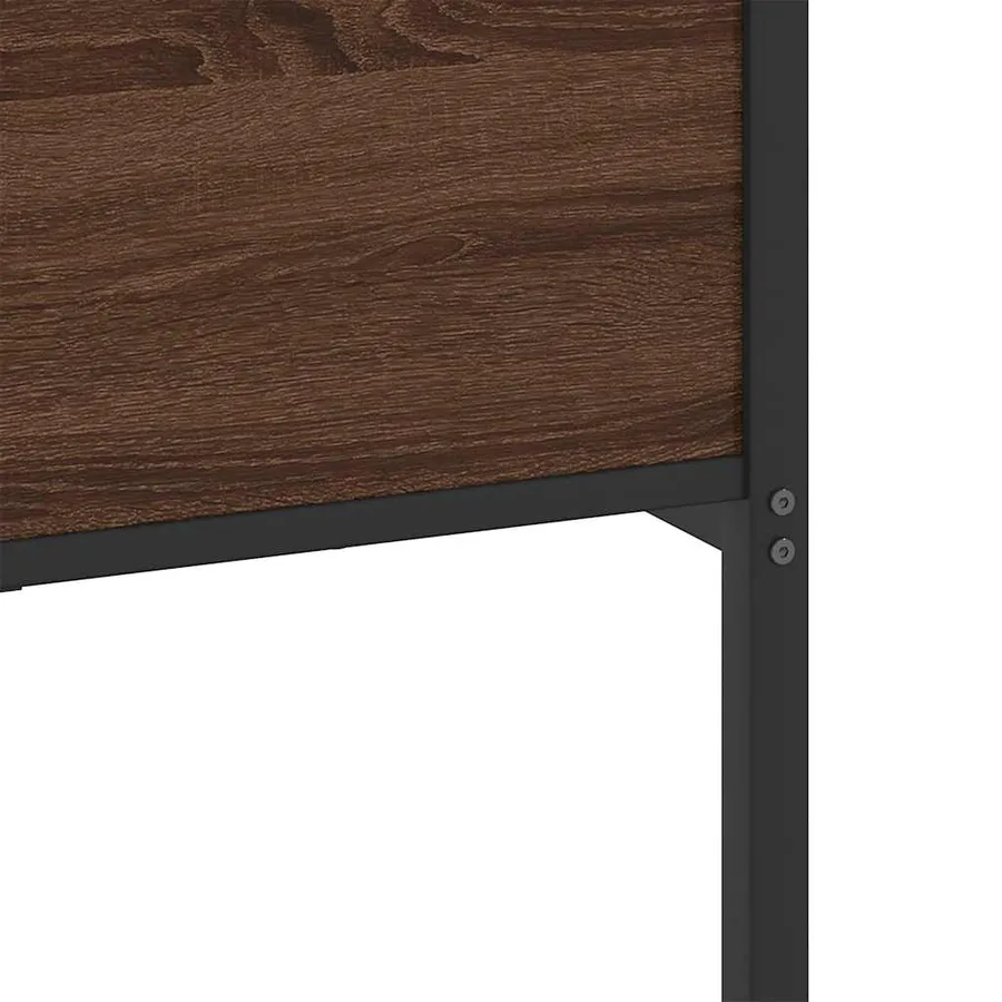 Cadre de lit en métal sans matelas chêne marron 180x200 cm - 10