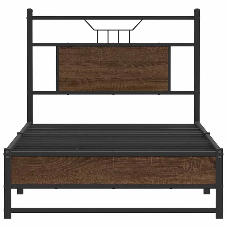 Cadre de lit sans matelas chêne marron 80x200cm bois ingénierie - 6