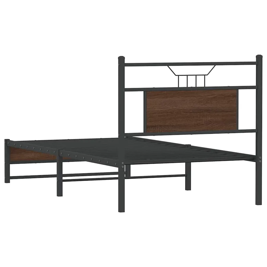 Cadre de lit sans matelas chêne marron 80x200cm bois ingénierie - 8