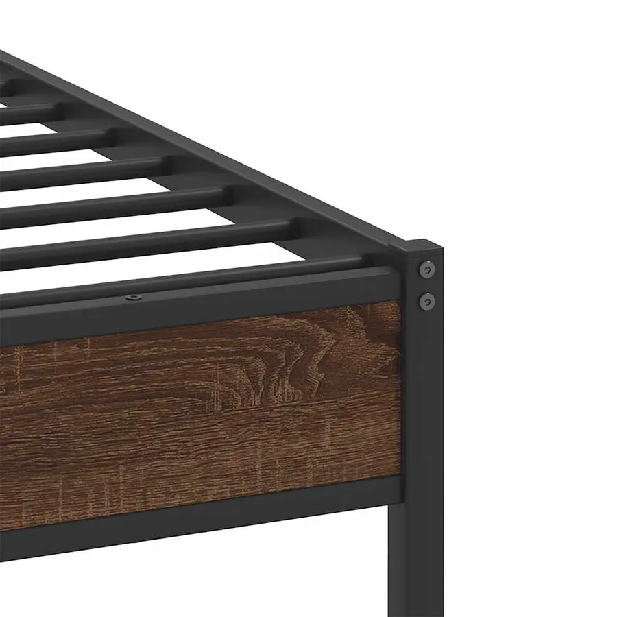 Cadre de lit sans matelas chêne marron 90x190cm bois ingénierie - 10