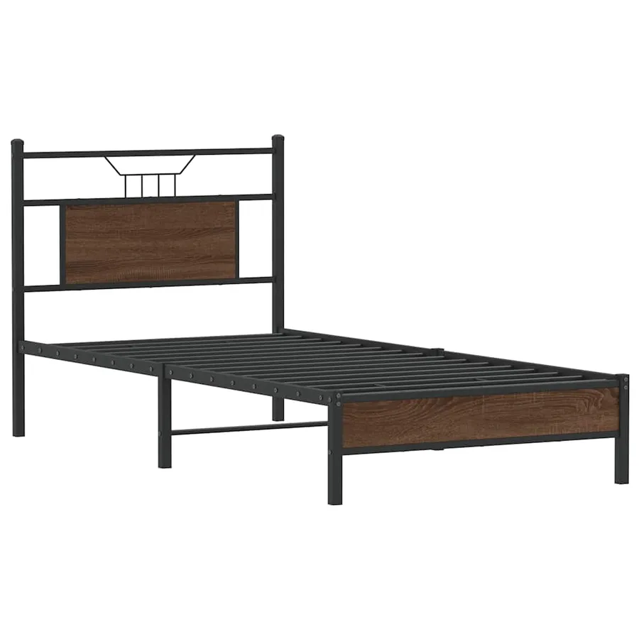 Cadre de lit sans matelas chêne marron 90x190cm bois ingénierie - 3