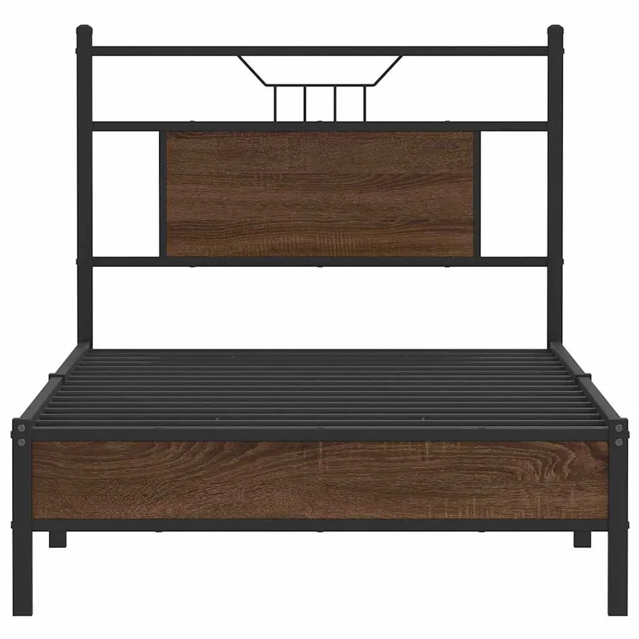 Cadre de lit sans matelas chêne marron 90x190cm bois ingénierie - 6