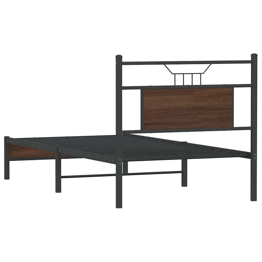 Cadre de lit sans matelas chêne marron 90x190cm bois ingénierie - 8