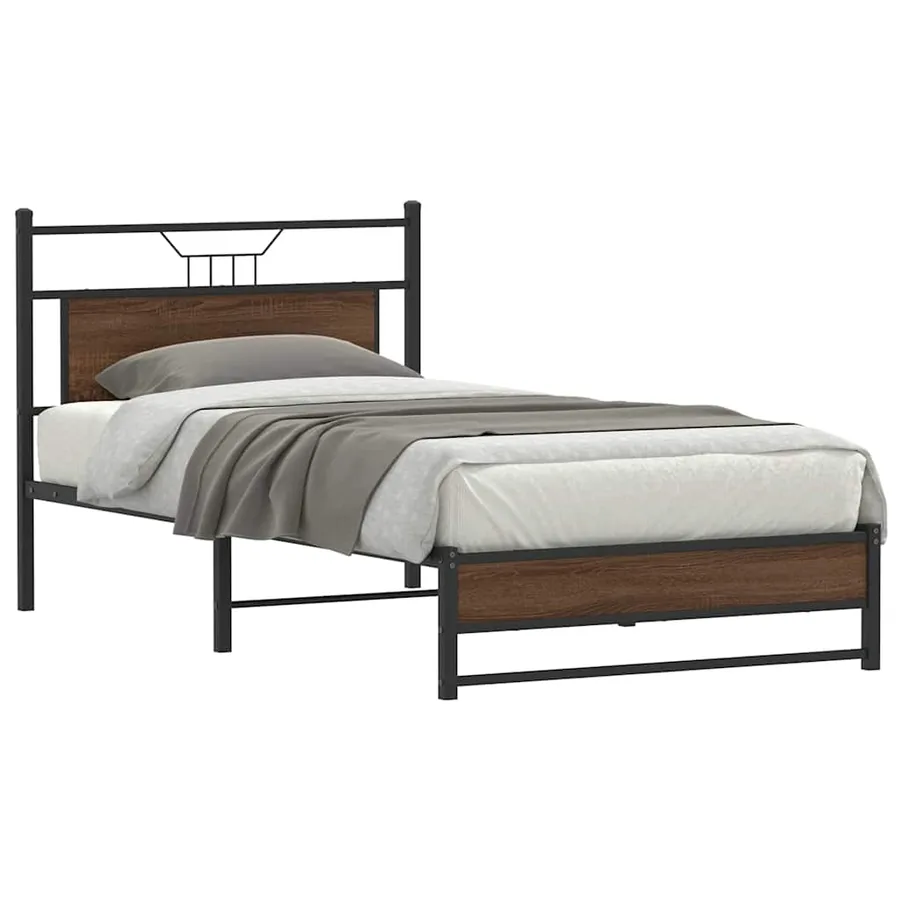 Cadre de lit sans matelas chêne marron 100x200 cm