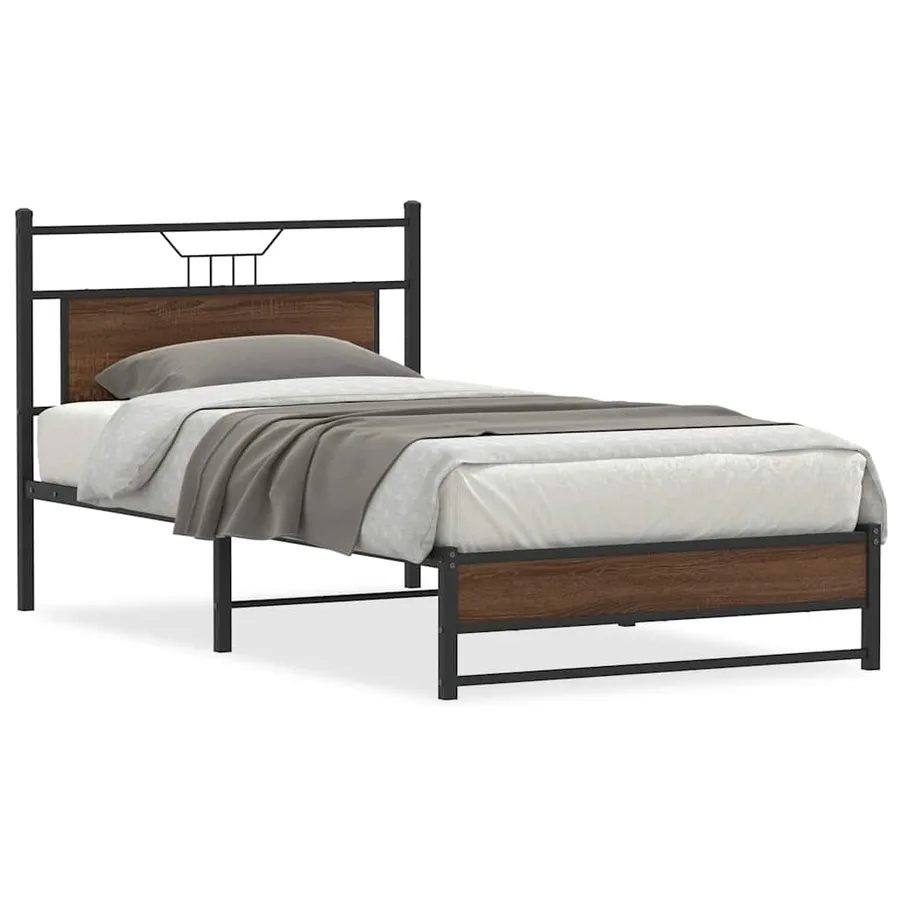 Cadre de lit sans matelas chêne marron 100x200 cm - 2