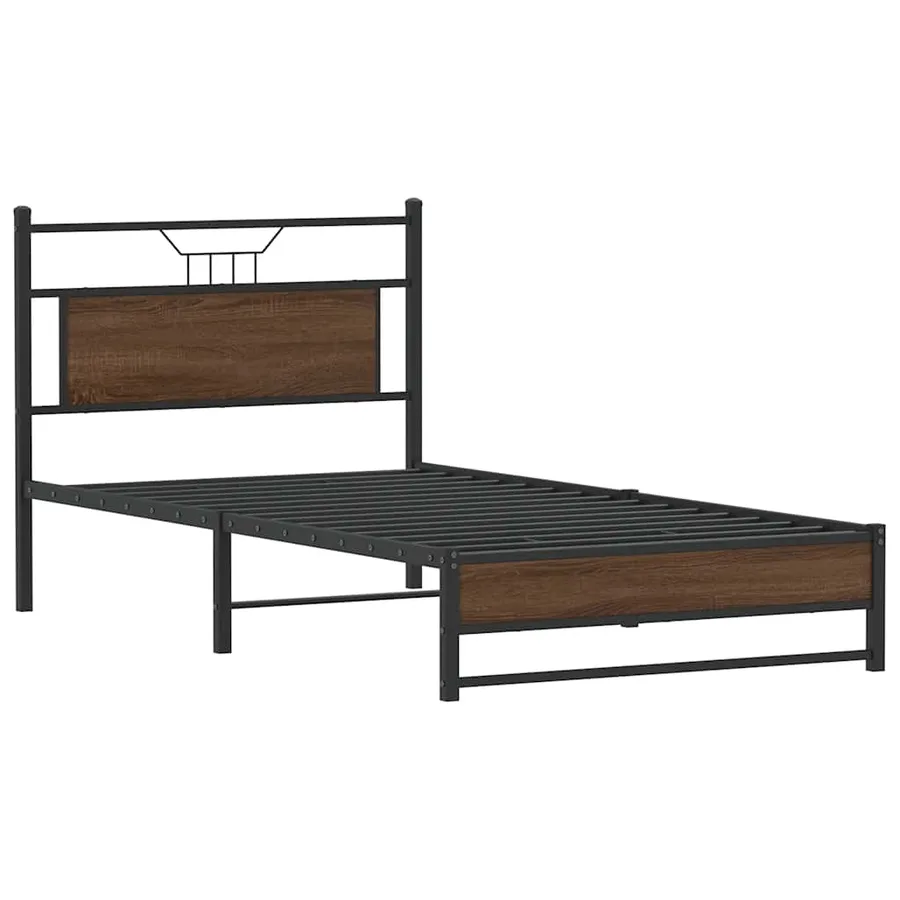 Cadre de lit sans matelas chêne marron 100x200 cm - 3