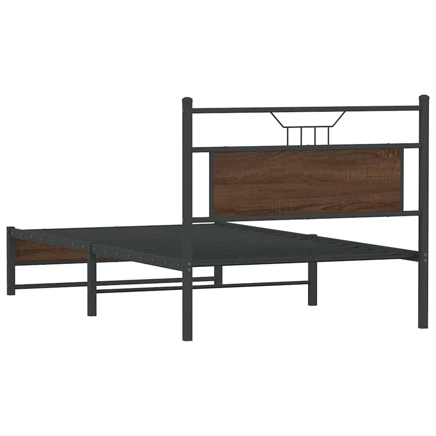 Cadre de lit sans matelas chêne marron 100x200 cm - 8