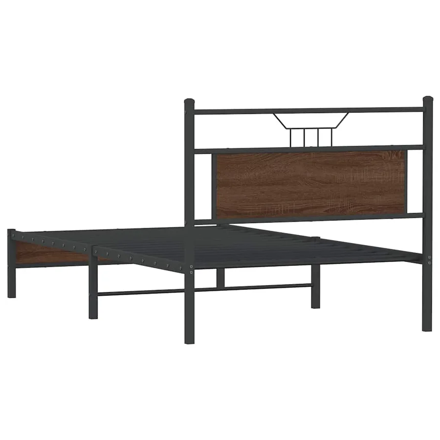 Cadre de lit sans matelas chêne marron 100x190 cm - 8
