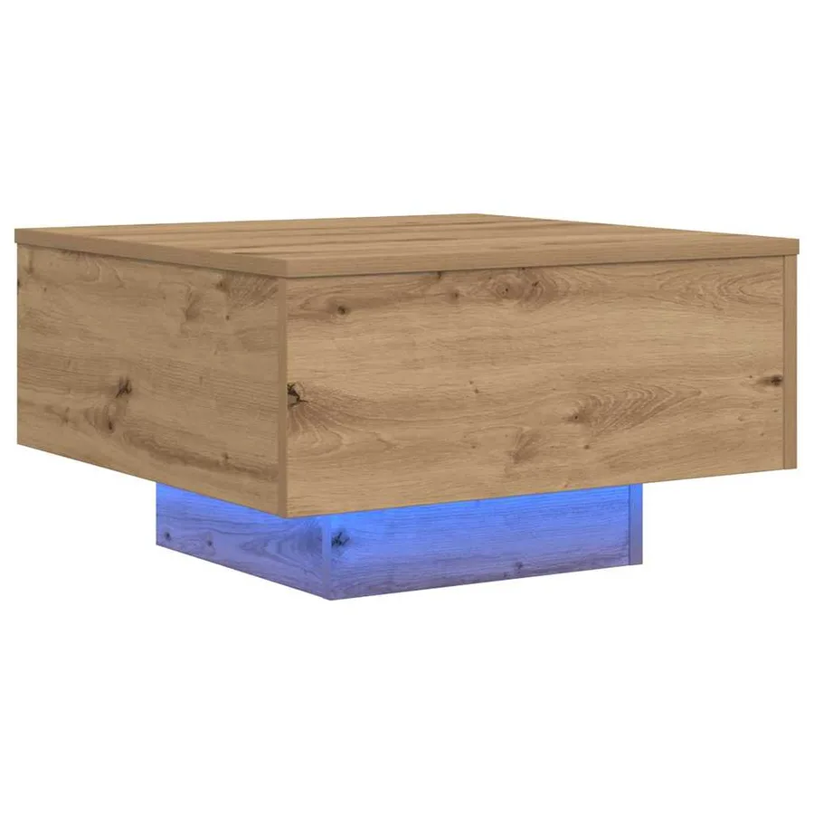 Table basse Chêne artisanal 55 x 55 x 31 cm Bois d'ingénierie - 4