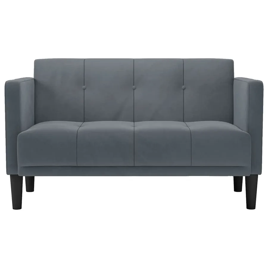 Canapé deux places gris foncé 111 cm velours - 3