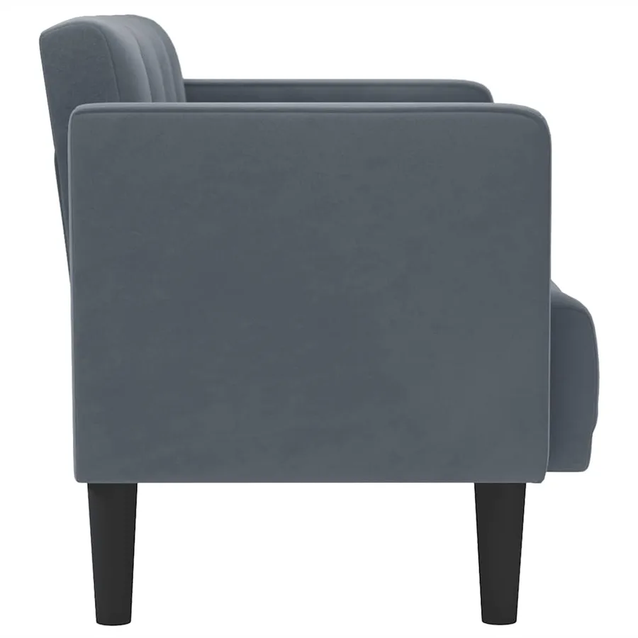 Canapé deux places gris foncé 111 cm velours - 4