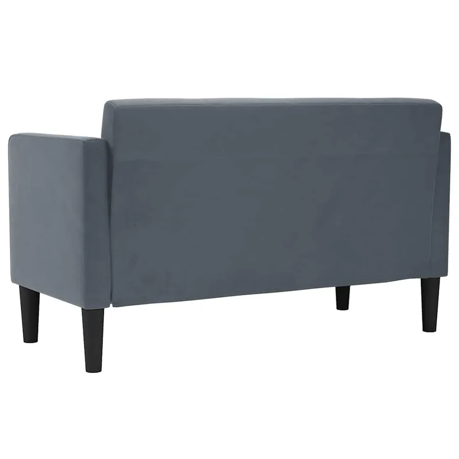 Canapé deux places gris foncé 111 cm velours - 5