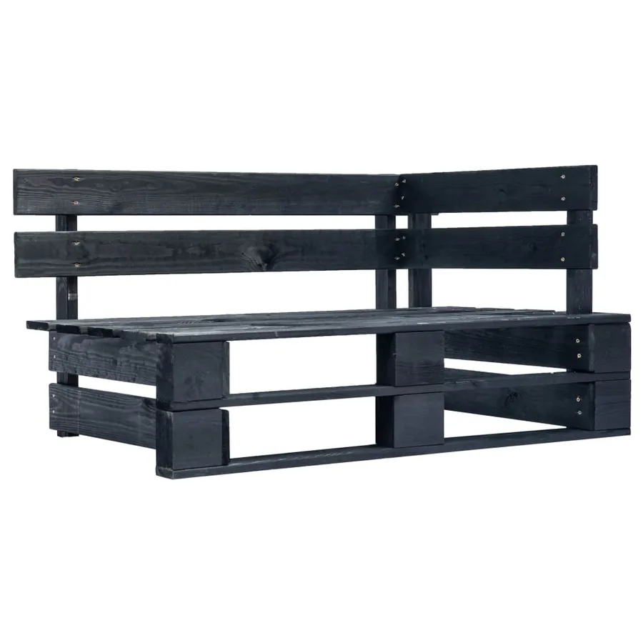 Canapé de jardin palette avec coussins gris Pinède - 3