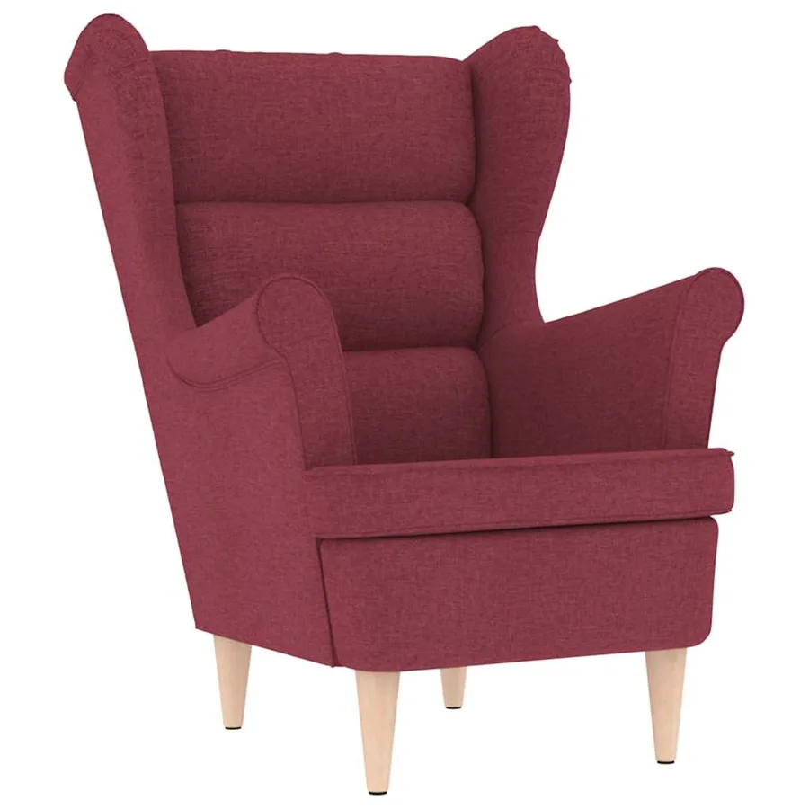 Fauteuil avec repose-pied Rouge bordeaux Tissu - 7