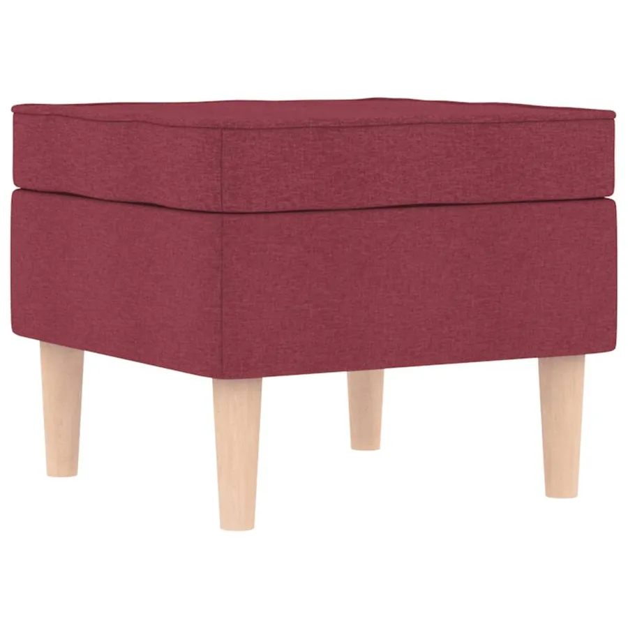 Fauteuil avec repose-pied Rouge bordeaux Tissu - 8