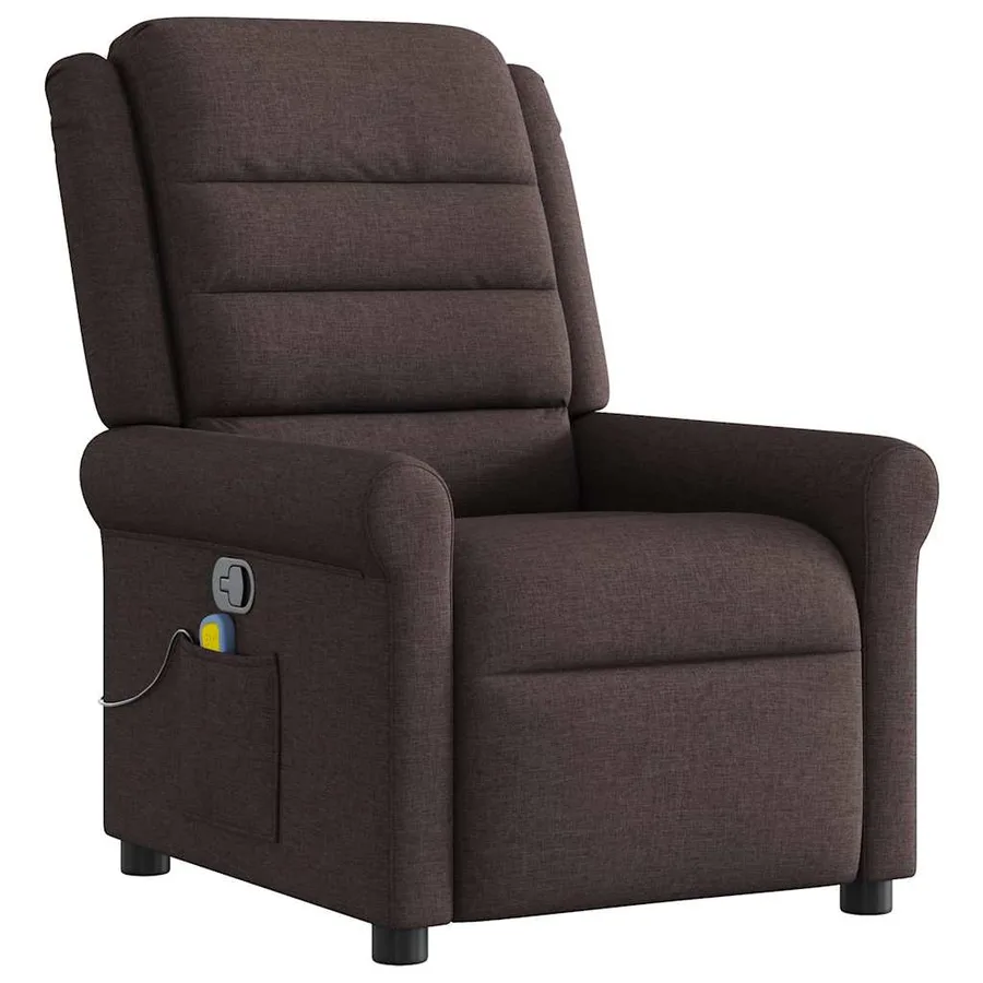 Fauteuil de massage inclinable Marron foncé Tissu - 2