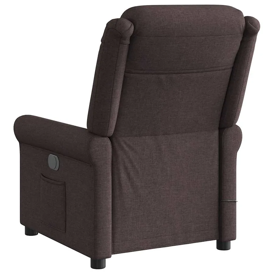 Fauteuil de massage inclinable Marron foncé Tissu - 5