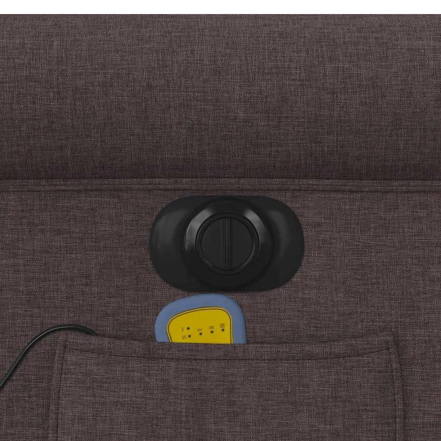 Fauteuil inclinable de massage électrique Marron foncé Tissu - 15