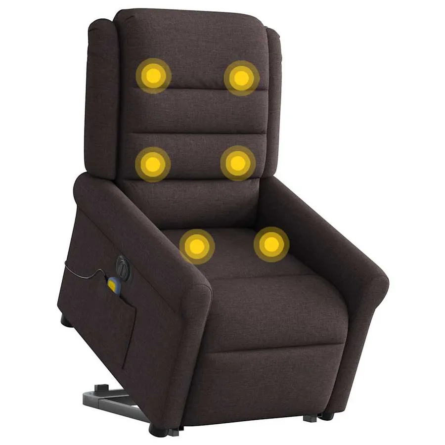 Fauteuil inclinable de massage électrique Marron foncé Tissu - 2
