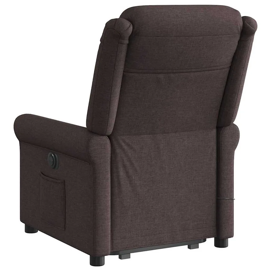 Fauteuil inclinable de massage électrique Marron foncé Tissu - 7