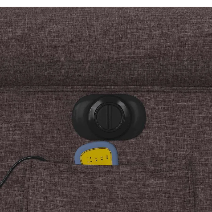 Fauteuil de massage inclinable électrique Marron foncé Tissu - 14