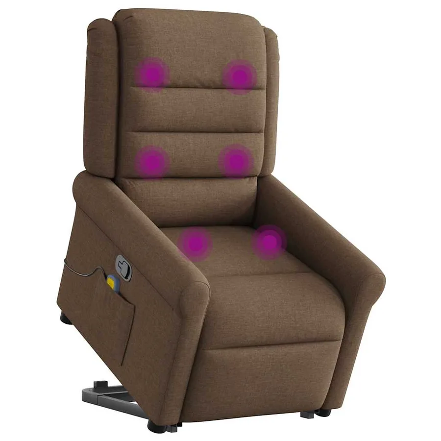 Fauteuil de massage inclinable Marron Tissu - 2
