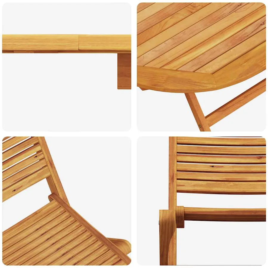 Ensemble de salle à manger pour jardin 5 pcs Marron - 11
