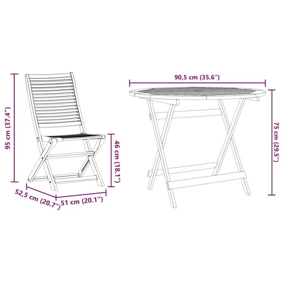Ensemble de salle à manger pour jardin 5 pcs Marron - 13