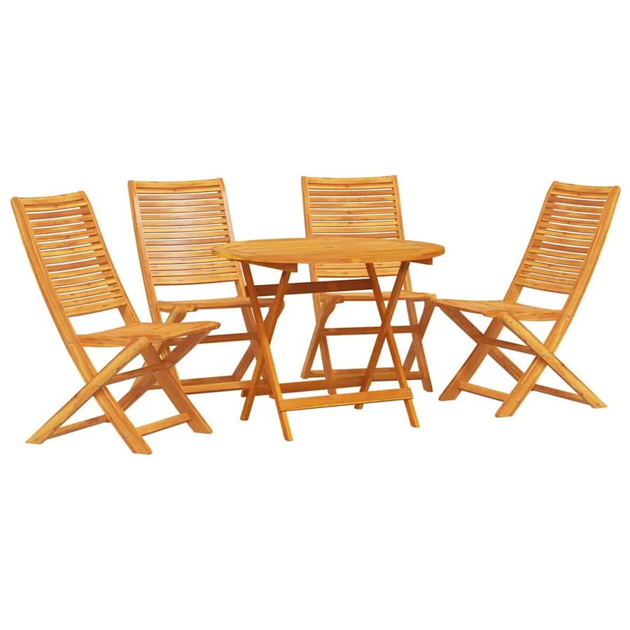 Ensemble de salle à manger pour jardin 5 pcs Marron - 2