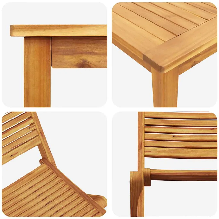 Ensemble de salle à manger pour jardin 5 pcs Marron - 11