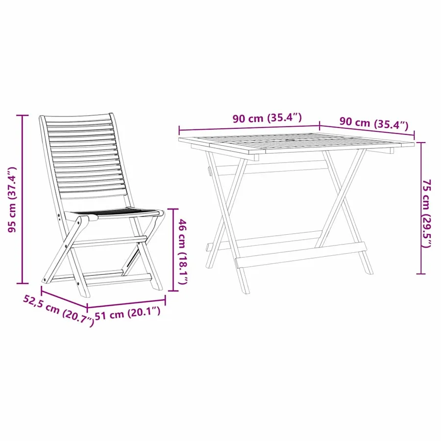 Ensemble de salle à manger pour jardin 5 pcs Marron - 13