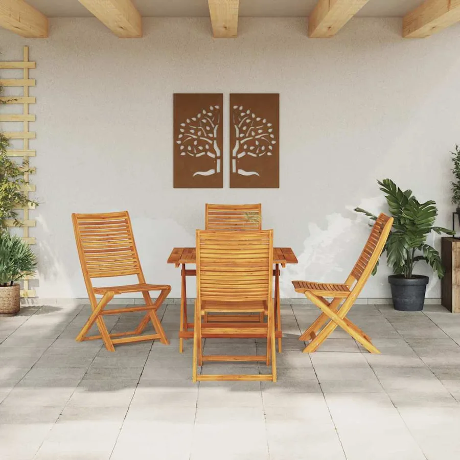Ensemble de salle à manger pour jardin 5 pcs Marron - 4