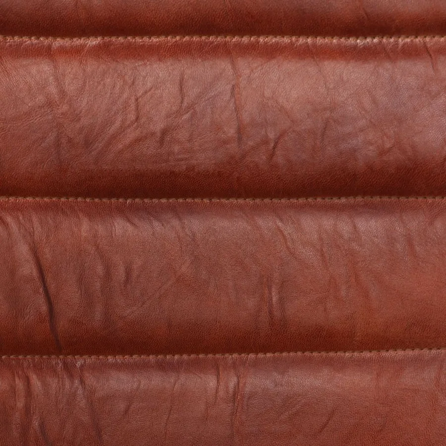 Chaises à manger lot de 4 marron cuir véritable - 10