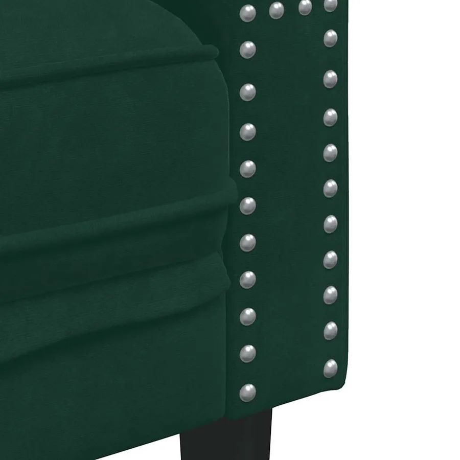 Ensemble de canapé Chesterfield et traversins 3 pcs vert foncé - 7