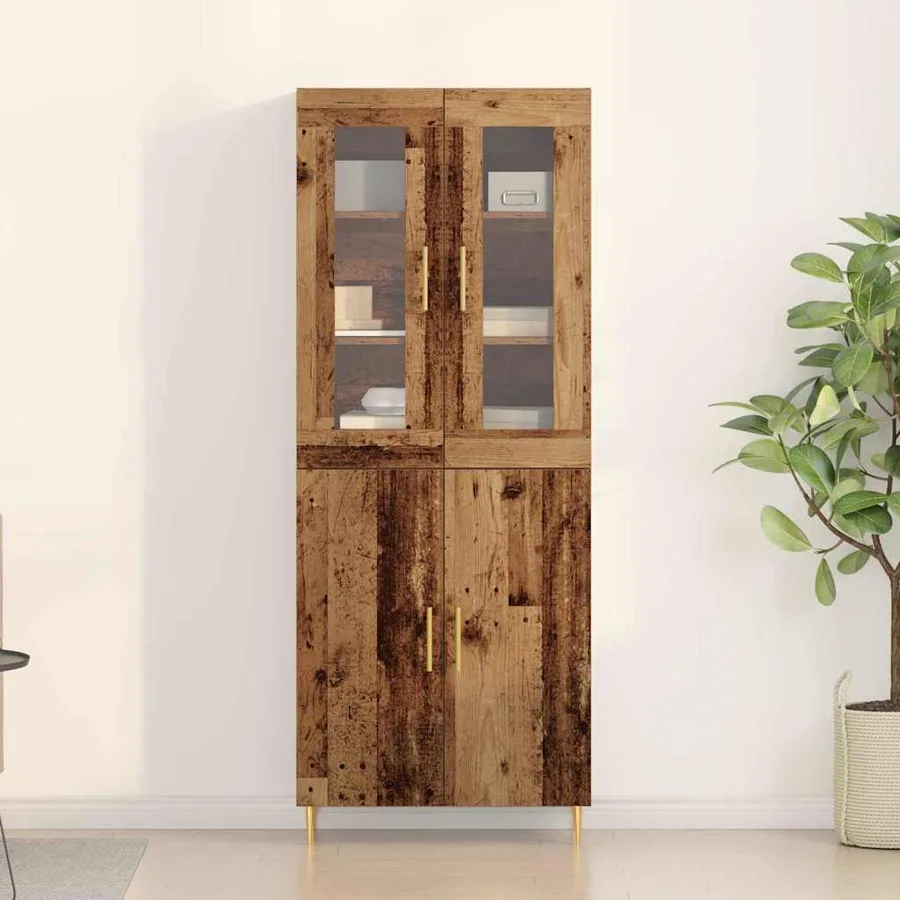 Haut Armoire 2 pcs Bois ancien Bois d'ingénierie - 4