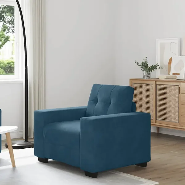 Fauteuil canapé bleu 100x78x80 cm velours