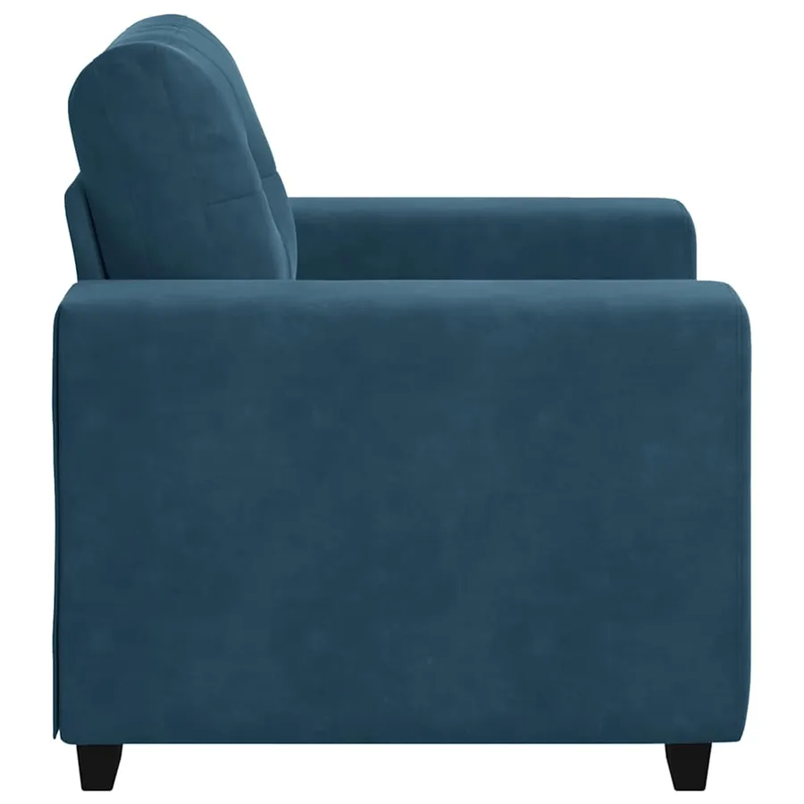 Fauteuil canapé bleu 100x78x80 cm velours - 5